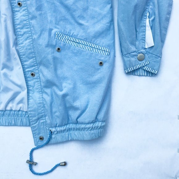 90's Vintage IZZI Light Blue Varsity Puffer Jacket - Picture 4 of 6